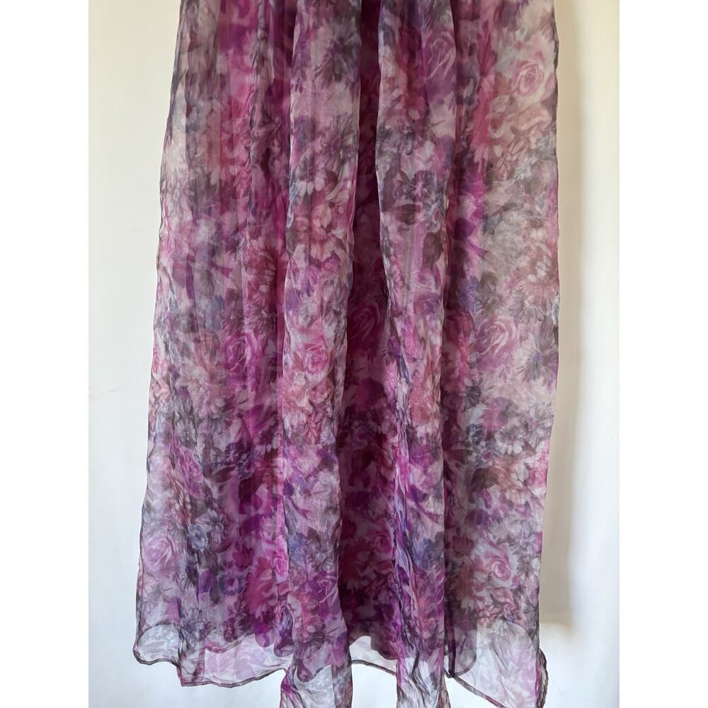 Lulus Dress Small Gown Aline Maxi Long Pink Floral Vneck Sleeveless New - Picture 2 of 13